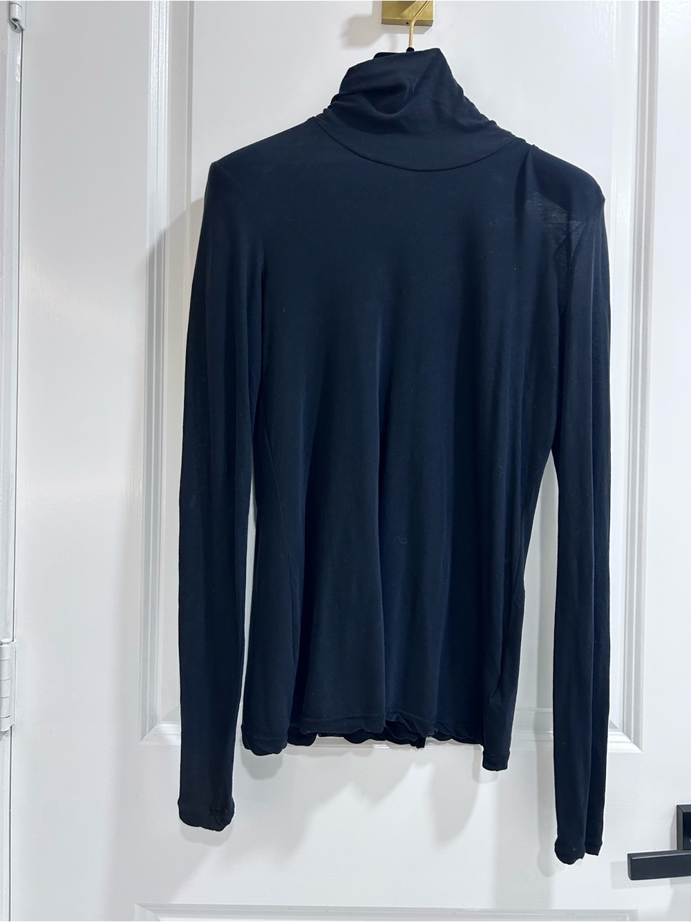 James Perse Black Long-Sleeve Turtleneck Top